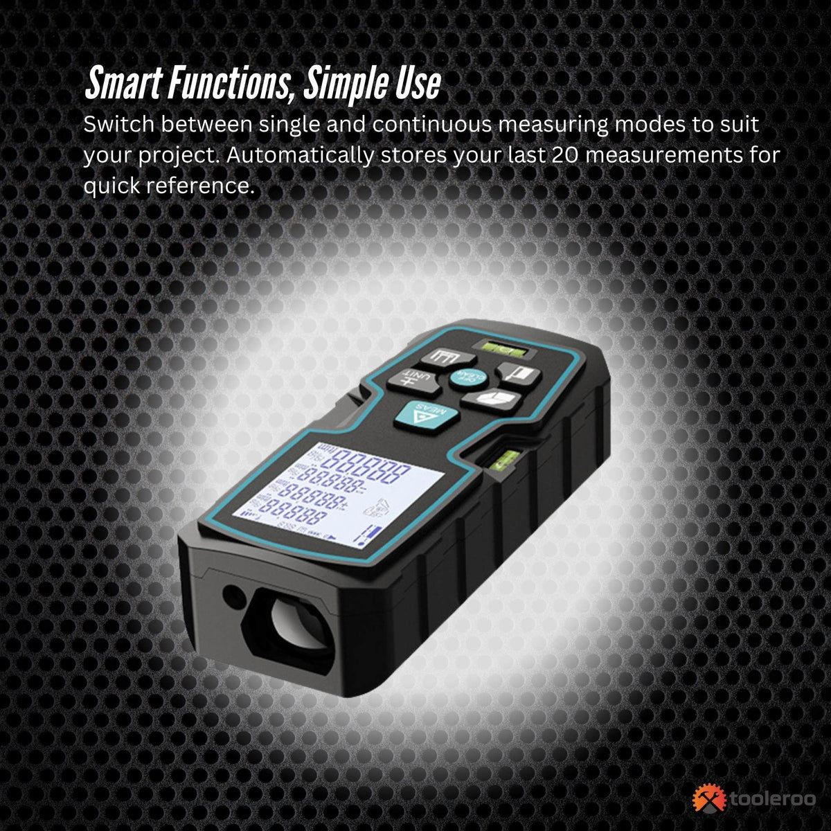 Tooleroo 40m Digital Laser Distance Measurer - LCD Area Volume Meter Tool
