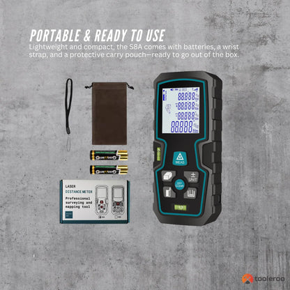 Tooleroo 100m Laser Distance Measurer Digital Area Volume Meter LCD Tool