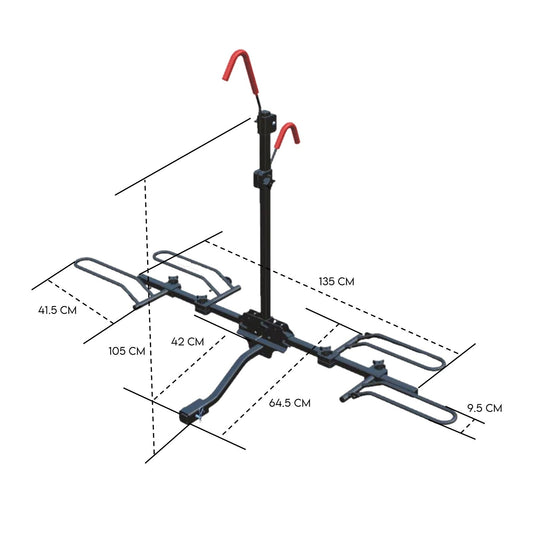 2 E Bike Rack Bicycle Carrier Hitch Rear Platform for Car SUV Foldable 2 Inch