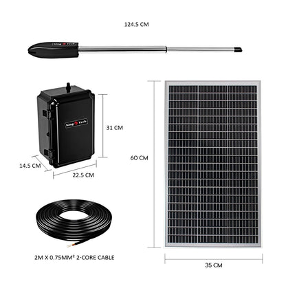 Double Swing Gate Opener Automatic Full Solar Power Kit Remote Control