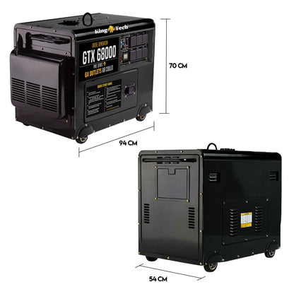 Diesel Generator Single Phase 8.4kw Rated Diesel 6kw 13hp Portable 6 outlets