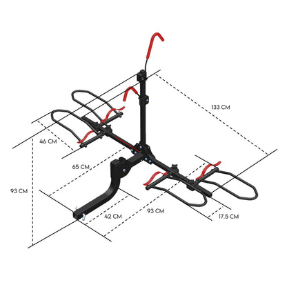 2 E Bike Platform Rack Rear Vehicle Car Carrier Bicycle Holder Hitch Receiver Foldable