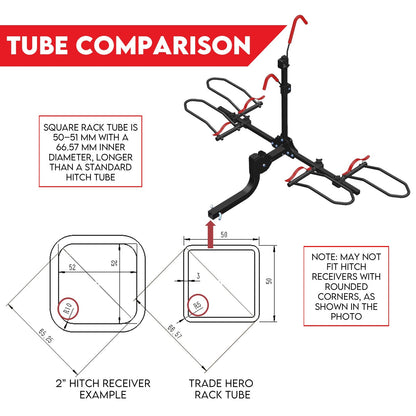 2 E Bike Platform Rack Rear Vehicle Car Carrier Bicycle Holder Hitch Receiver Foldable