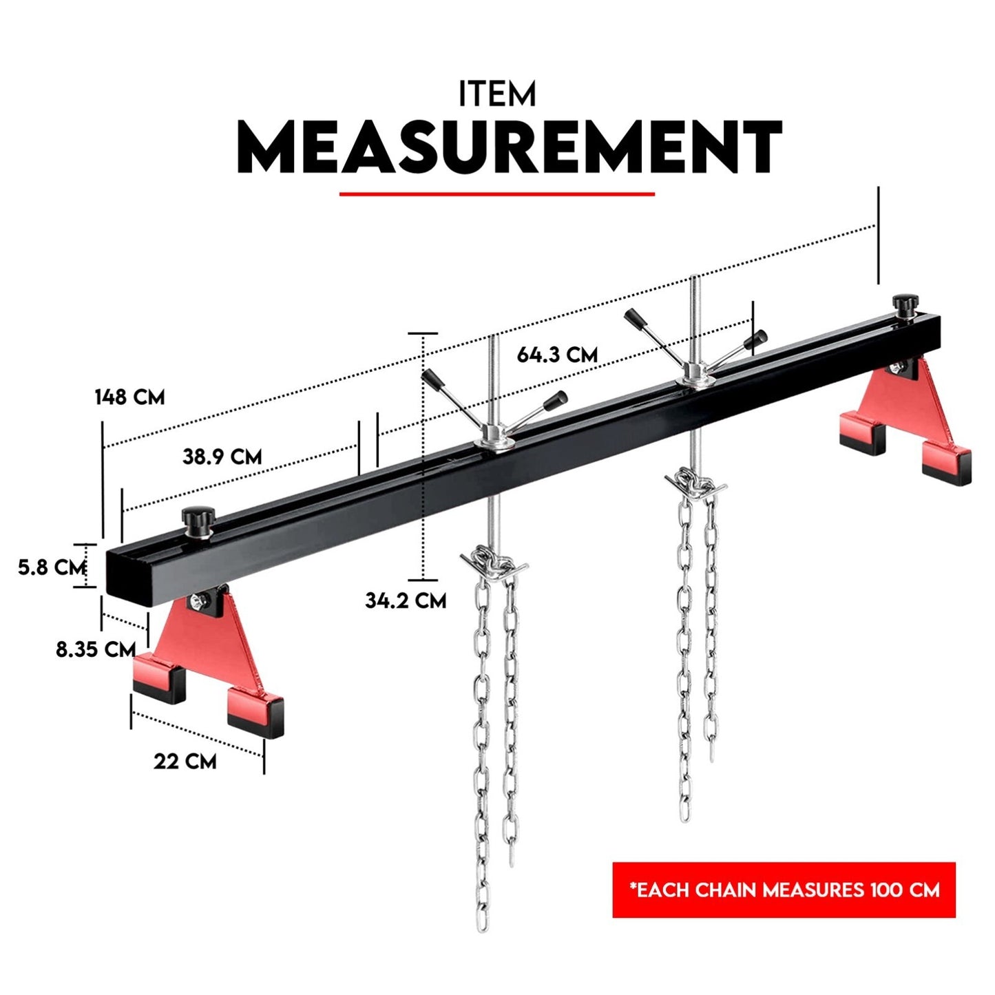 500Kg Engine Support Bar Beam Transmission Gearbox Lift Hoist Crane Garage