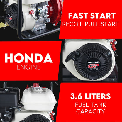 Fire Fighting Petrol Water Pump GP200 TWIN IMPELLER WITH A HONDA ENGINE