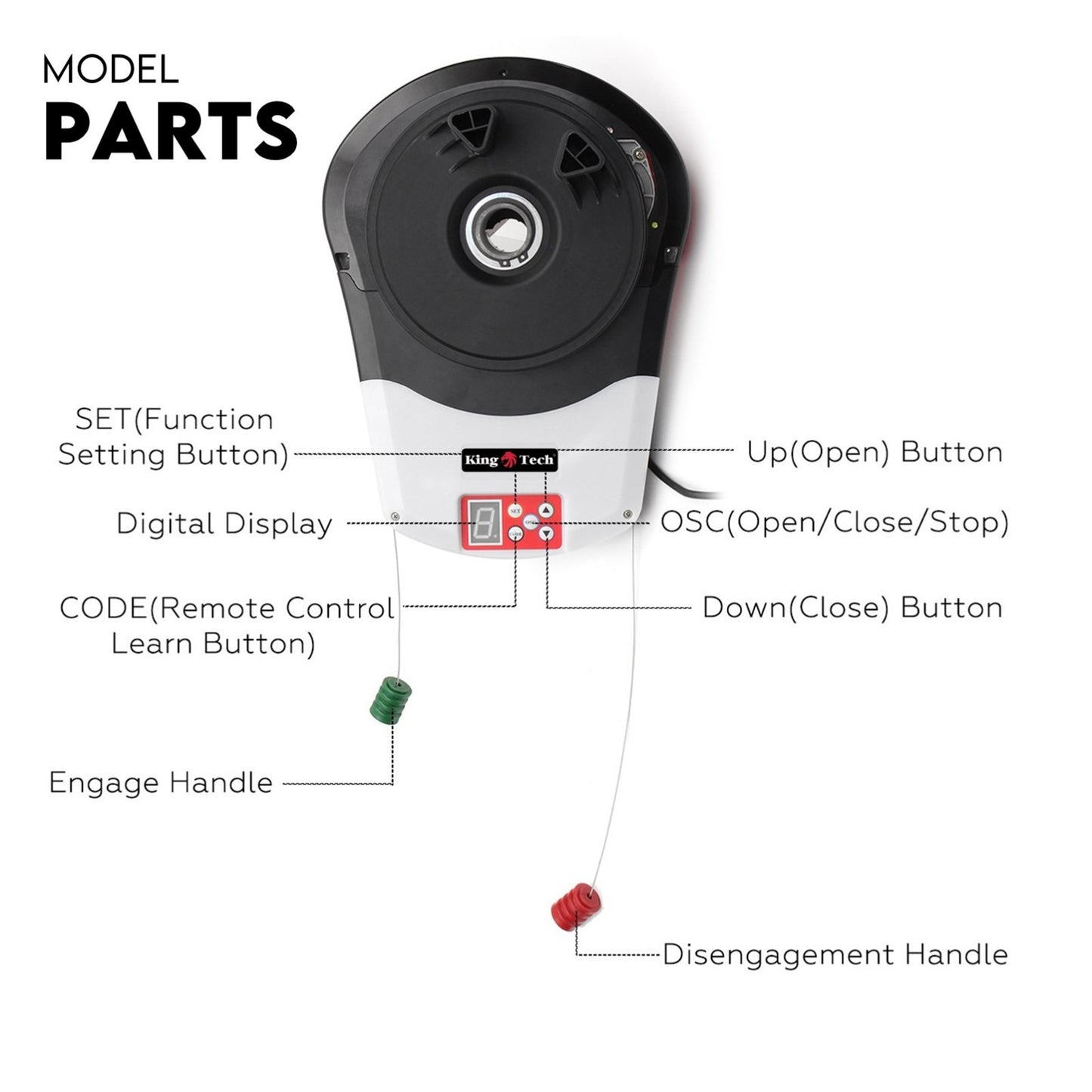 Automatic Roller Door Opener Garage Powerful 1200N Motor Garage 22m2; Rolling AU