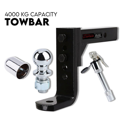 Adjustable Drop Towbar Tow Bar Ball Mount Tongue 2" Hitch Trailer 4000kg