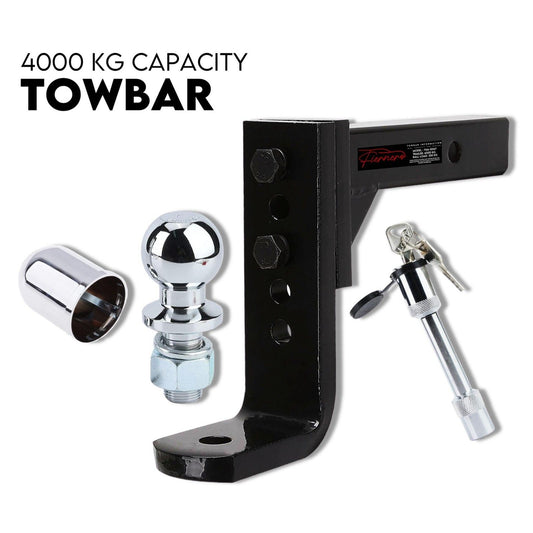 Adjustable Drop Towbar Tow Bar Ball Mount Tongue 2" Hitch Trailer 4000kg