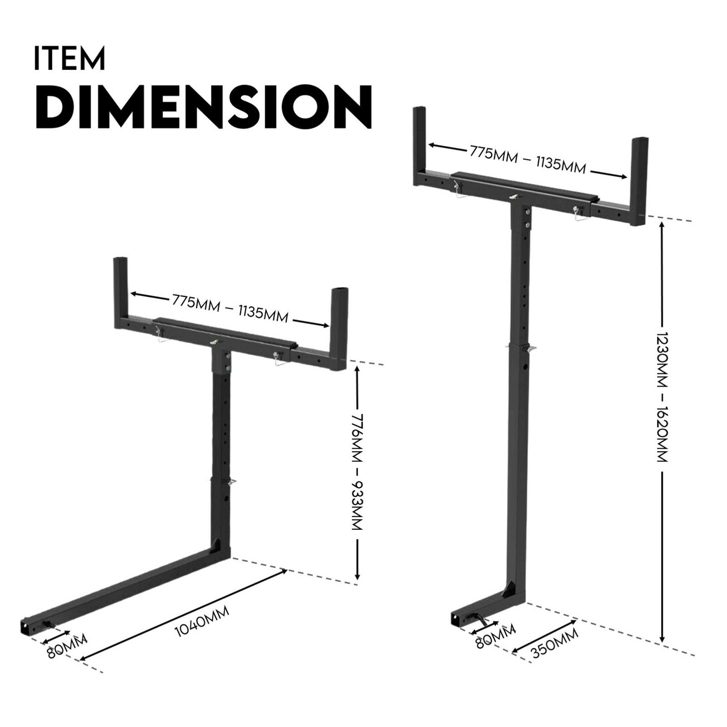 Tow Ladder 2" Tow Bar Hitch Mount Ladder Roof Rack Bar Extension Timber Kayak