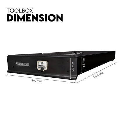 Under Tray Body Tool Box Trundle Drawer 1500mm Long UTE Extra Truck ToolBox