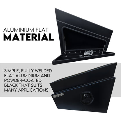 600mm Pair of Under Tray Tool Box Aluminium Undertray Underbody Toolbox Black
