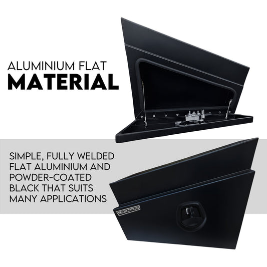 600mm Pair of Under Tray Tool Box Aluminium Undertray Underbody Toolbox Black
