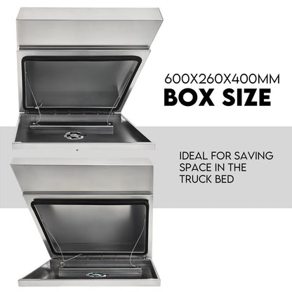 600mm Pair of Under Tray Undertray Tool Box Aluminium Alloy Underbody Toolbox