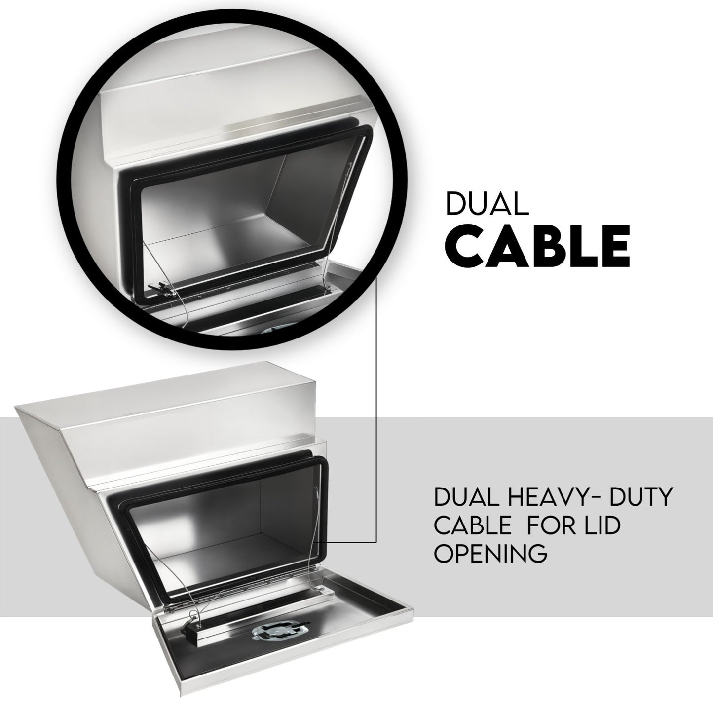 600mm Pair of Under Tray Undertray Tool Box Aluminium Alloy Underbody Toolbox