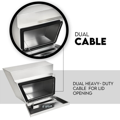 600mm Pair of Under Tray Undertray Tool Box Aluminium Alloy Underbody Toolbox