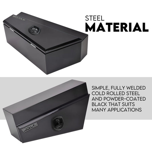 Under Tray Tool Box Underbody Pair Set 750mm Black Steel