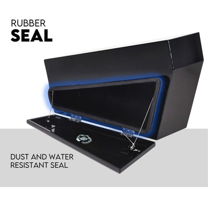 Under Tray Tool Box Underbody Pair Set 750mm Black Steel