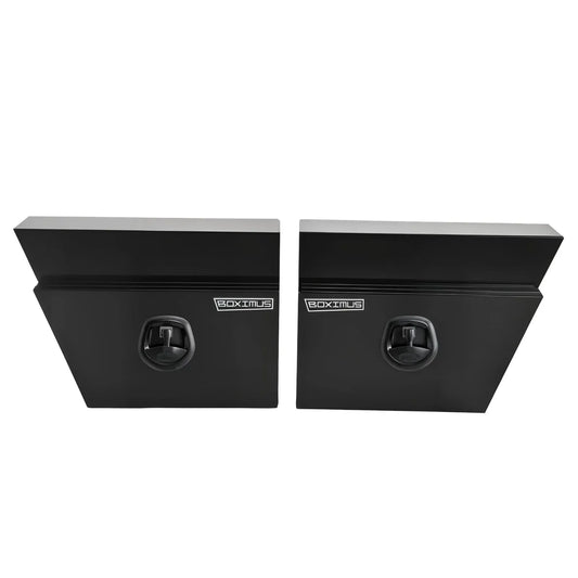Under Tray Tool Box Underbody Pair Set 600mm Black Aluminium