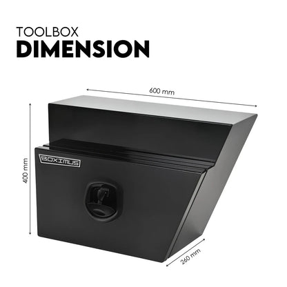 Under Tray Tool Box Underbody Pair Set 600mm Black Aluminium