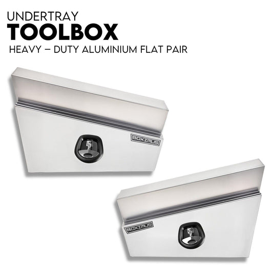 Under Tray Tool Box Underbody Pair Set 750mm Aluminium