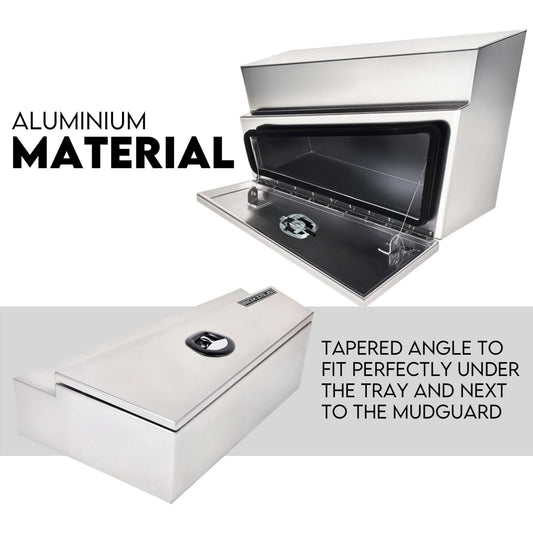 Under Tray Tool Box Underbody Pair Set 750mm Aluminium