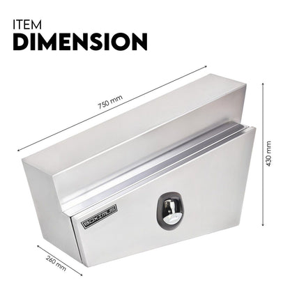Under Tray Tool Box Underbody Pair Set 750mm Aluminium