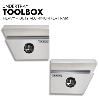 Under Tray Tool Box Underbody Pair Set 600mm Aluminium