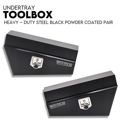 750mm Pair of Under Tray Undertray Tool Box Steel Underbody Toolbox
