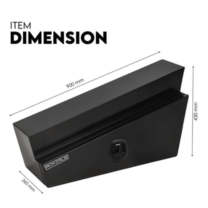 900mm Black Pair of Under Tray Undertray Tool Box Steel Underbody Toolbox Truck