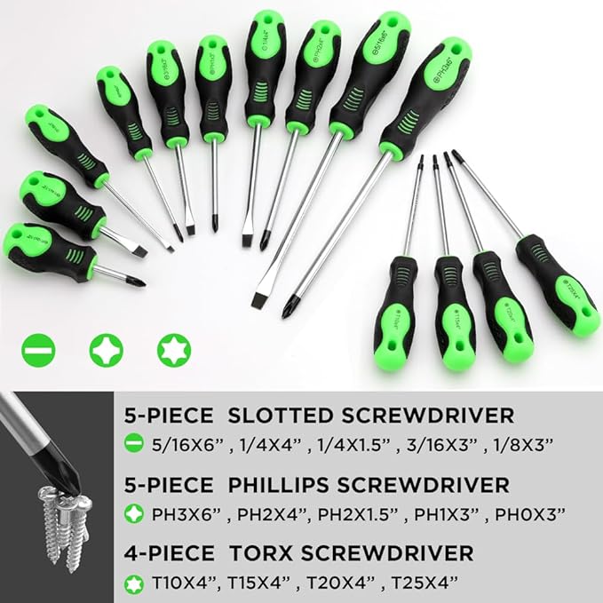 SWANLAKE 86-Piece Magnetic Screwdriver Set Nut Drivers Replaceable Screwdriver Bits