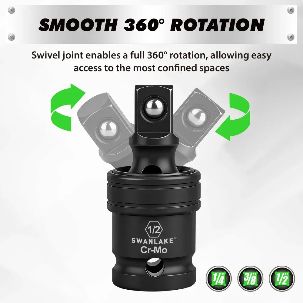 SWANLAKE 7-Piece Magnetic Impact Universal Joint Socket Adapter Set – CR-V Wobble U-Joint