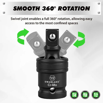 SWANLAKE 7-Piece Magnetic Impact Universal Joint Socket Adapter Set – CR-V Wobble U-Joint