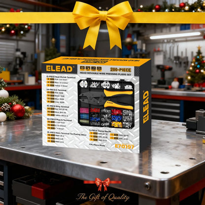 ELEAD 200-Piece Wire Crimping Tool Kit with 5 Interchangeable Jaws, Ratcheting Ferrule Crimper for Insulated