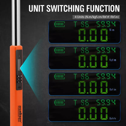 HORUSDY 1/2" Drive Digital Torque Wrench, 25-250Ft.lb / 34-340N.m, 2% Accuracy LED Display with Socket Adaptors