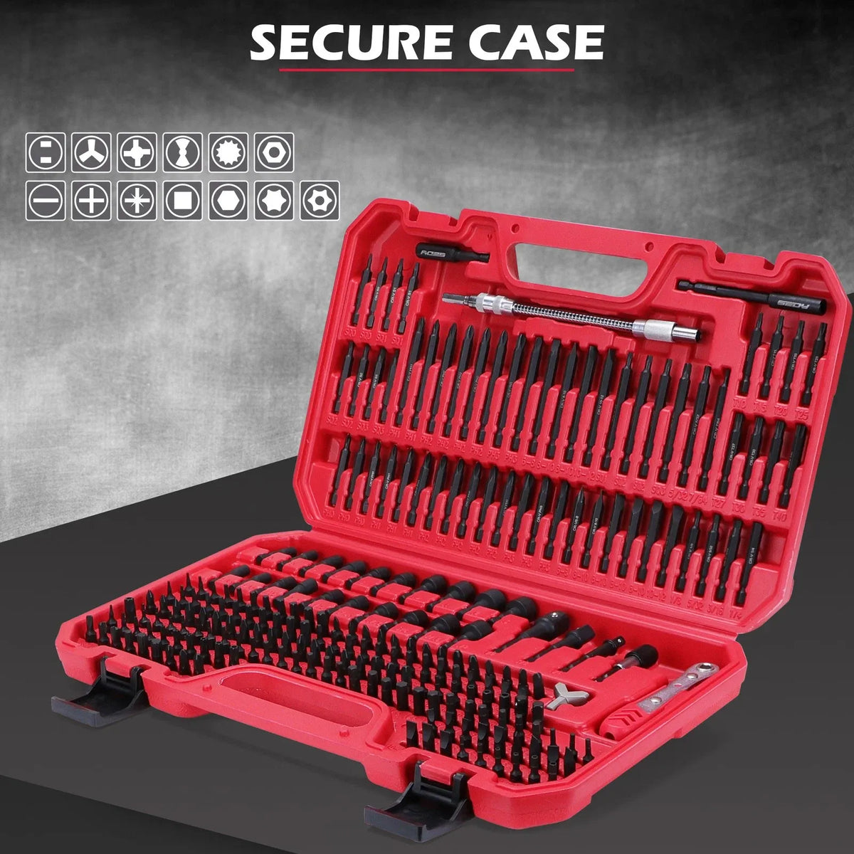 SEDY 232-Piece Ultimate Screwdriver Bit Set, Cr-V Impact Driver Bit Set Includes Security Bits