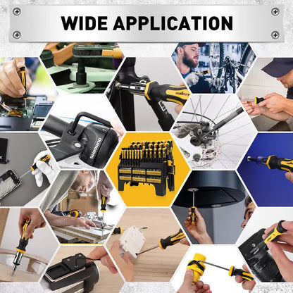 HORUSDY 140-Piece Magnetic Screwdriver Set with Plastic Racking, Includes SAE & Metric Hex Keys