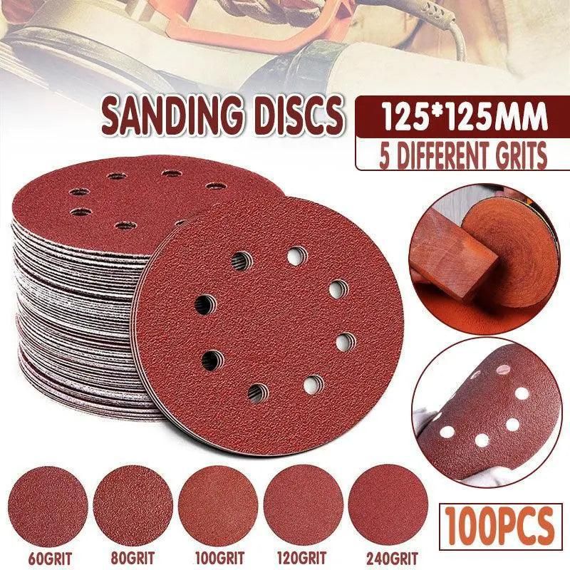 125X 125mm 5" Sanding Discs 60 80 100 120 240 Grit Orbital Sander Pads - 240 Grits