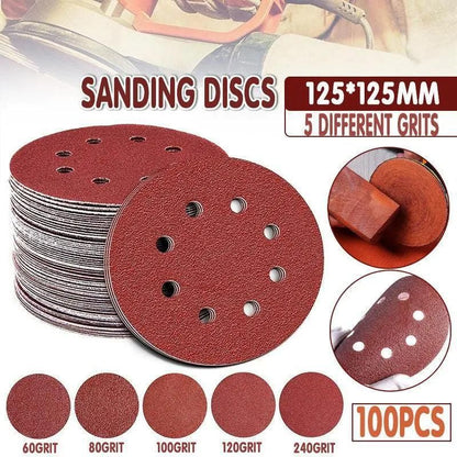 125X 125mm 5" Sanding Discs 60 80 100 120 240 Grit Orbital Sander Pads - 240 Grits