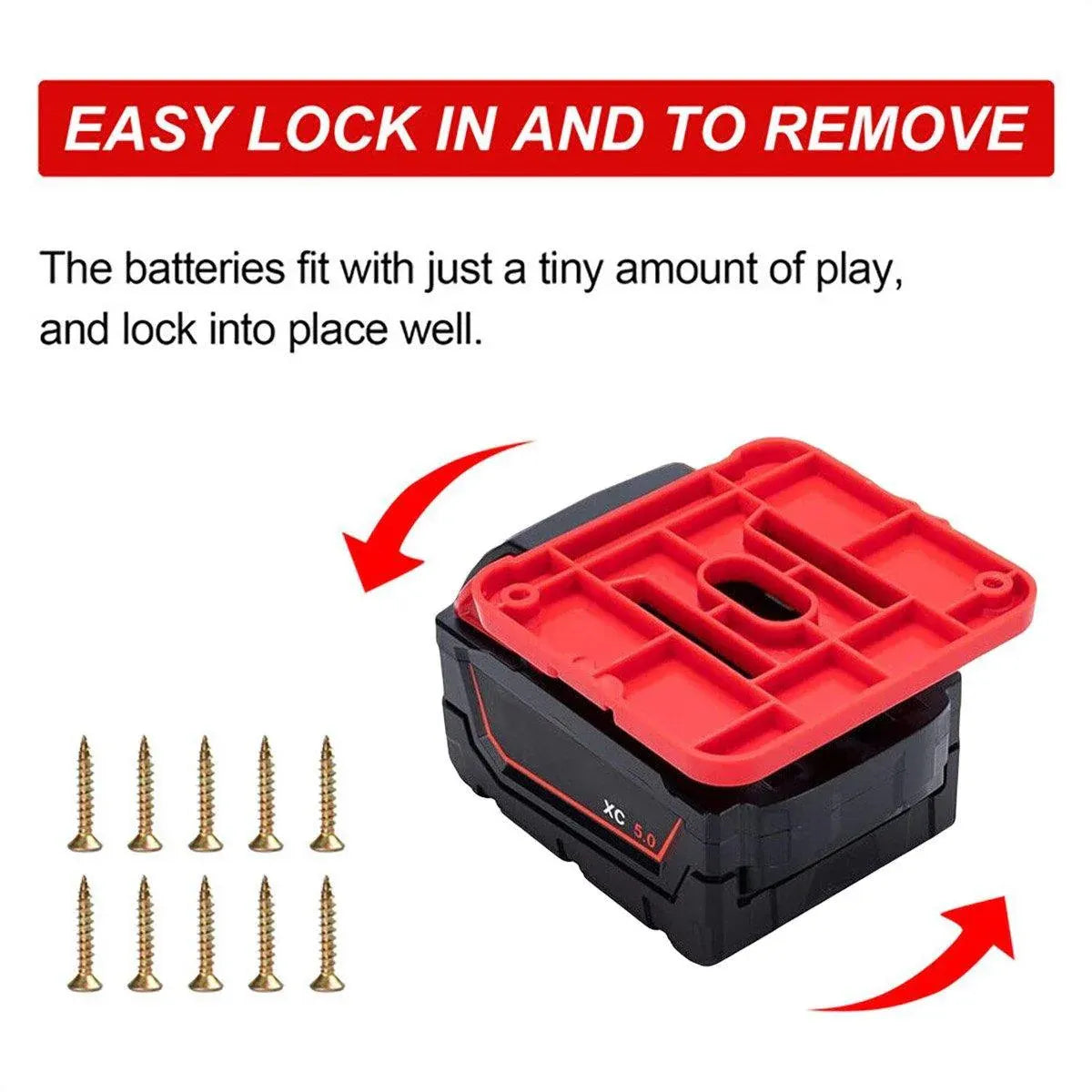 For Milwaukee M18 18V Battery Dock Holder Base Compatible with 48-11-1815 Tools