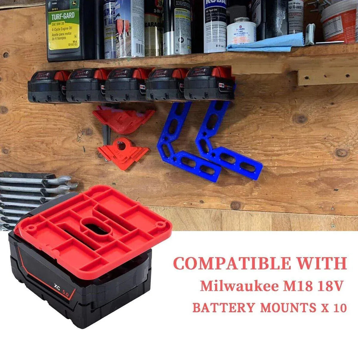For Milwaukee M18 18V Battery Dock Holder Base Compatible with 48-11-1815 Tools
