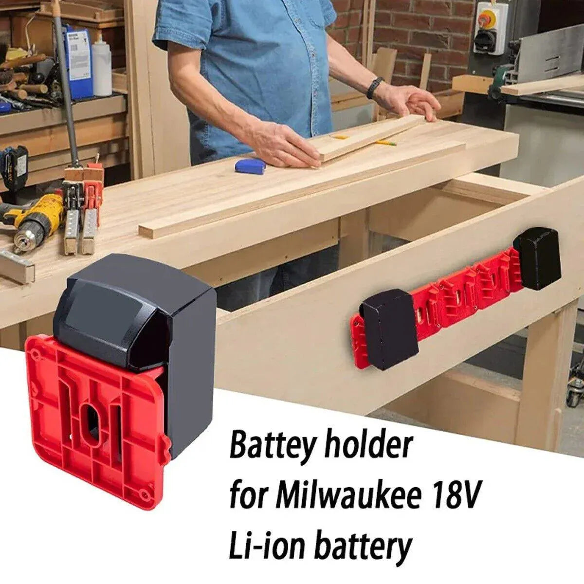 For Milwaukee M18 18V Battery Dock Holder Base Compatible with 48-11-1815 Tools