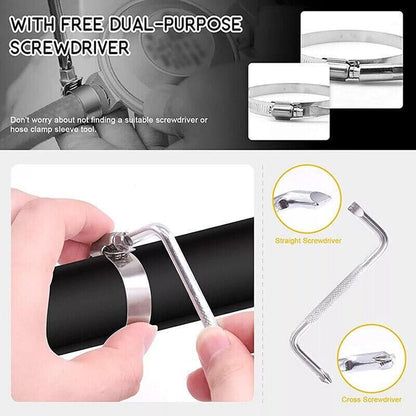Stainless Steel Hose Clamps Clips Range Worm Gear Pipe Clamp Kit Au Stock 91Pcs