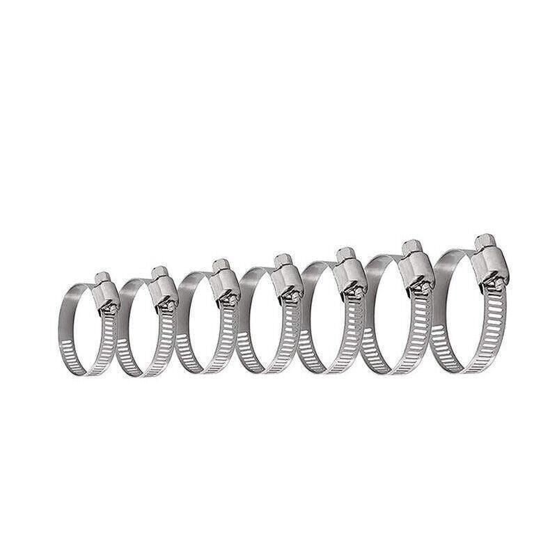 Stainless Steel Hose Clamps Clips Range Worm Gear Pipe Clamp Kit Au Stock 91Pcs