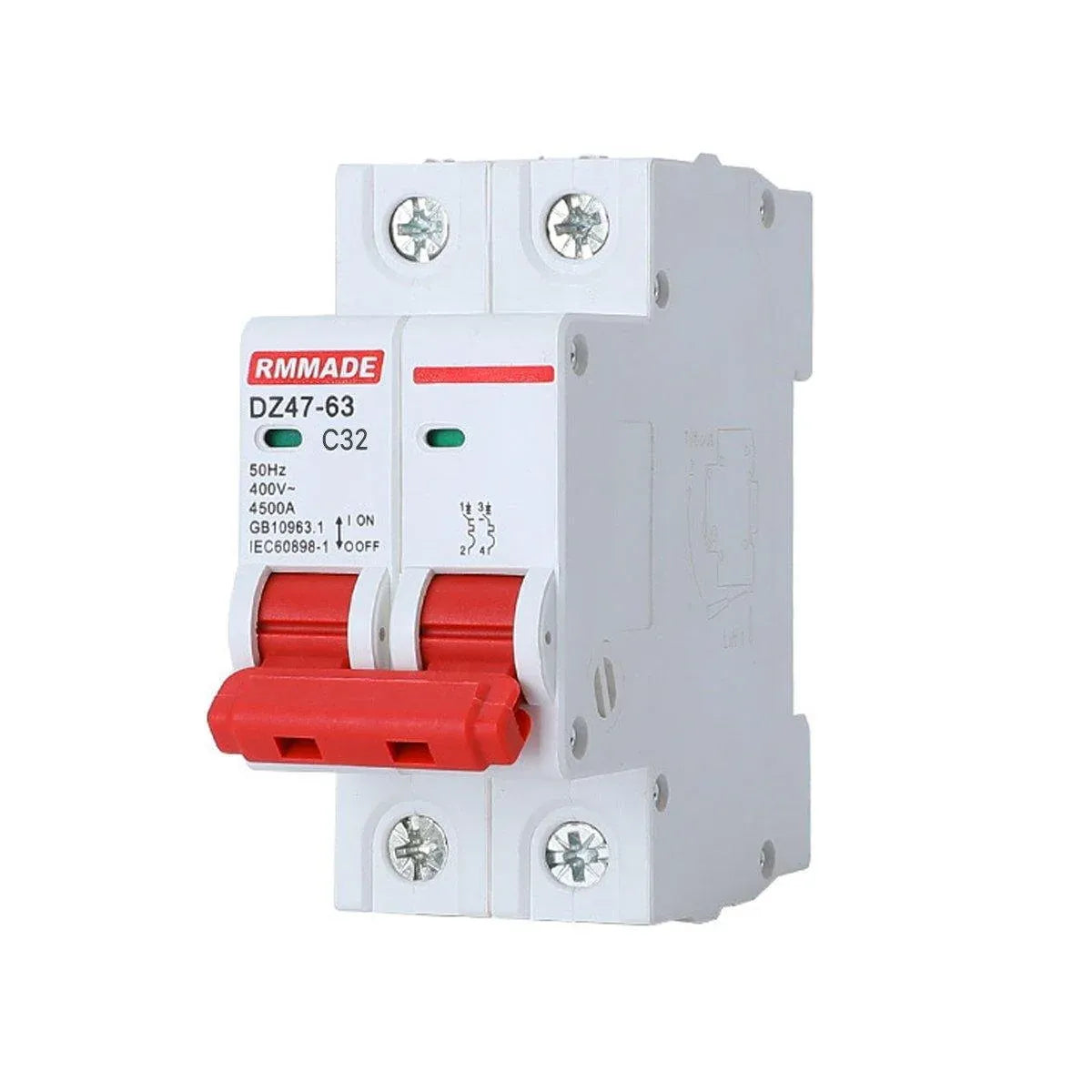 AC Circuit Breaker Solar 220-380V 2Pole Double MCB Mini 10-63 Amp - 32A