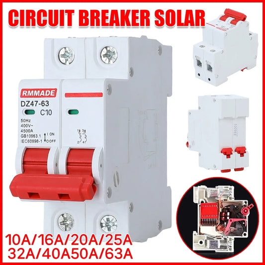 AC Circuit Breaker Solar 220-380V 2Pole Double MCB Mini 10-63 Amp - 32A
