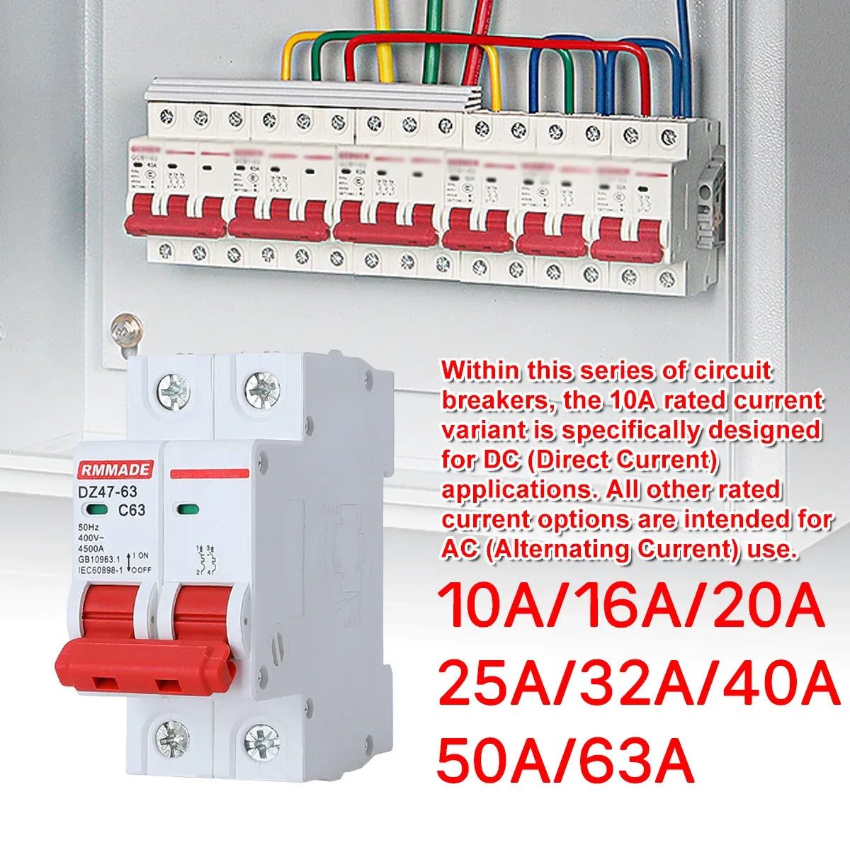 AC Circuit Breaker Solar 220-380V 2Pole Double MCB Mini 10-63 Amp - 32A