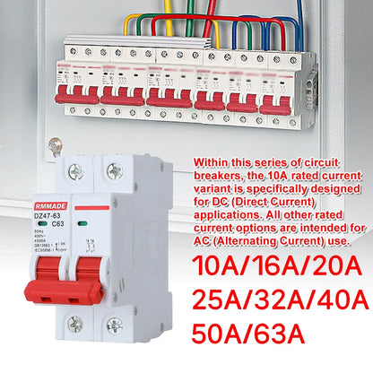 AC Circuit Breaker Solar 220-380V 2Pole Double MCB Mini 10-63 Amp - 32A