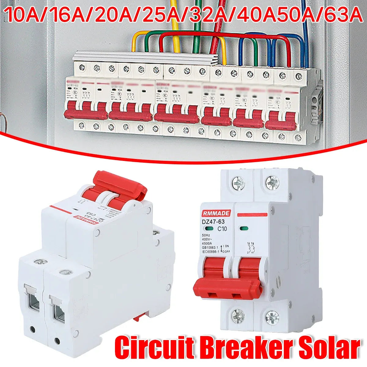 AC Circuit Breaker Solar 220-380V 2Pole Double MCB Mini 10-63 Amp - 32A