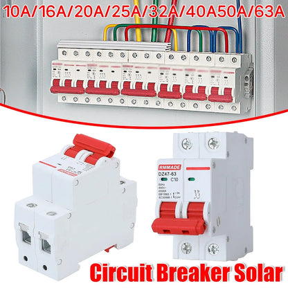AC Circuit Breaker Solar 220-380V 2Pole Double MCB Mini 10-63 Amp - 32A