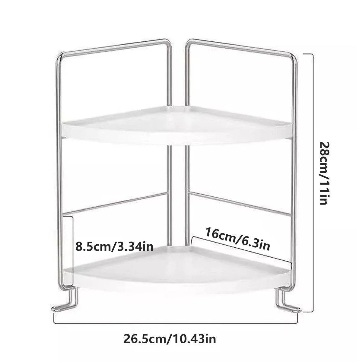 2 Tier Countertop Shelf Organizer Storage Rack for Kitchen Bathroom and Office